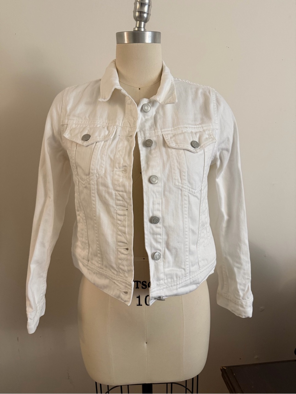 J. Crew White Denim Trucker Jacket